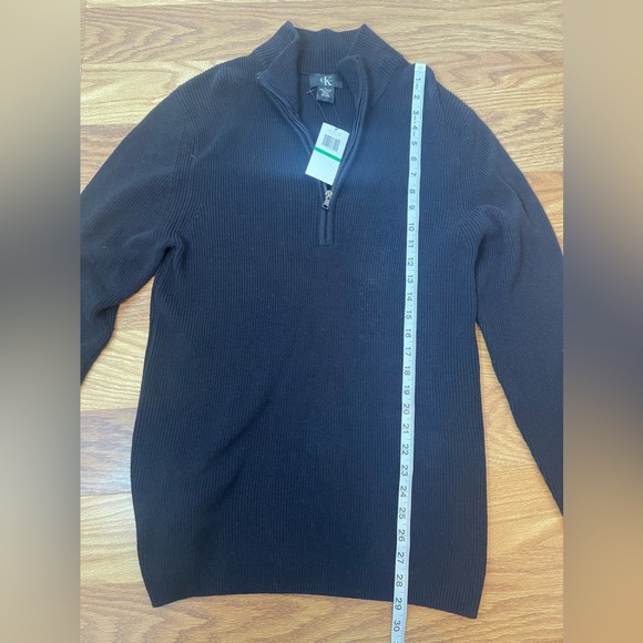 Calvin Klein 1/4 zip up pullover sweater size L in black with NWT - Picture 7 of 9